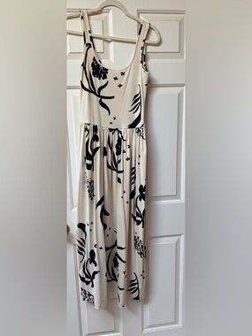 Marimekko creme and black tank maxi dress size M